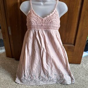 Ultra Pink Lace Trim Spaghetti Strap Top - Light Pink